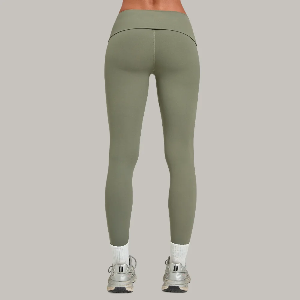 Yoga Pants Fitness Leggings for Women High Waist Fold Over Waistband Ruched Back Scrunch Butt Lift Capri Gym Workout Activewear