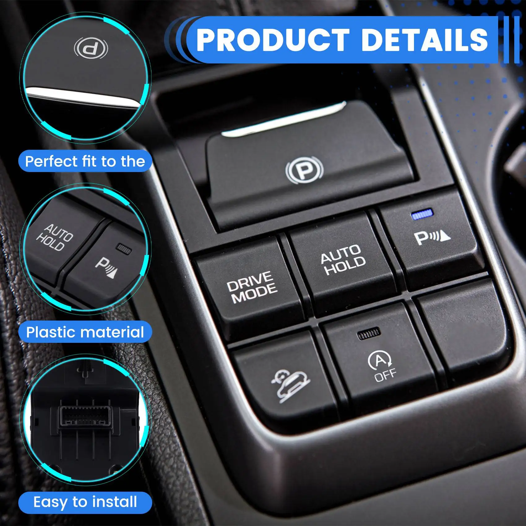 

Classic-2X 93300D3010 Car Electronic Hand Brake Switch Complete Flow Console Switch For Tucson 2016-2017 93300-D3010