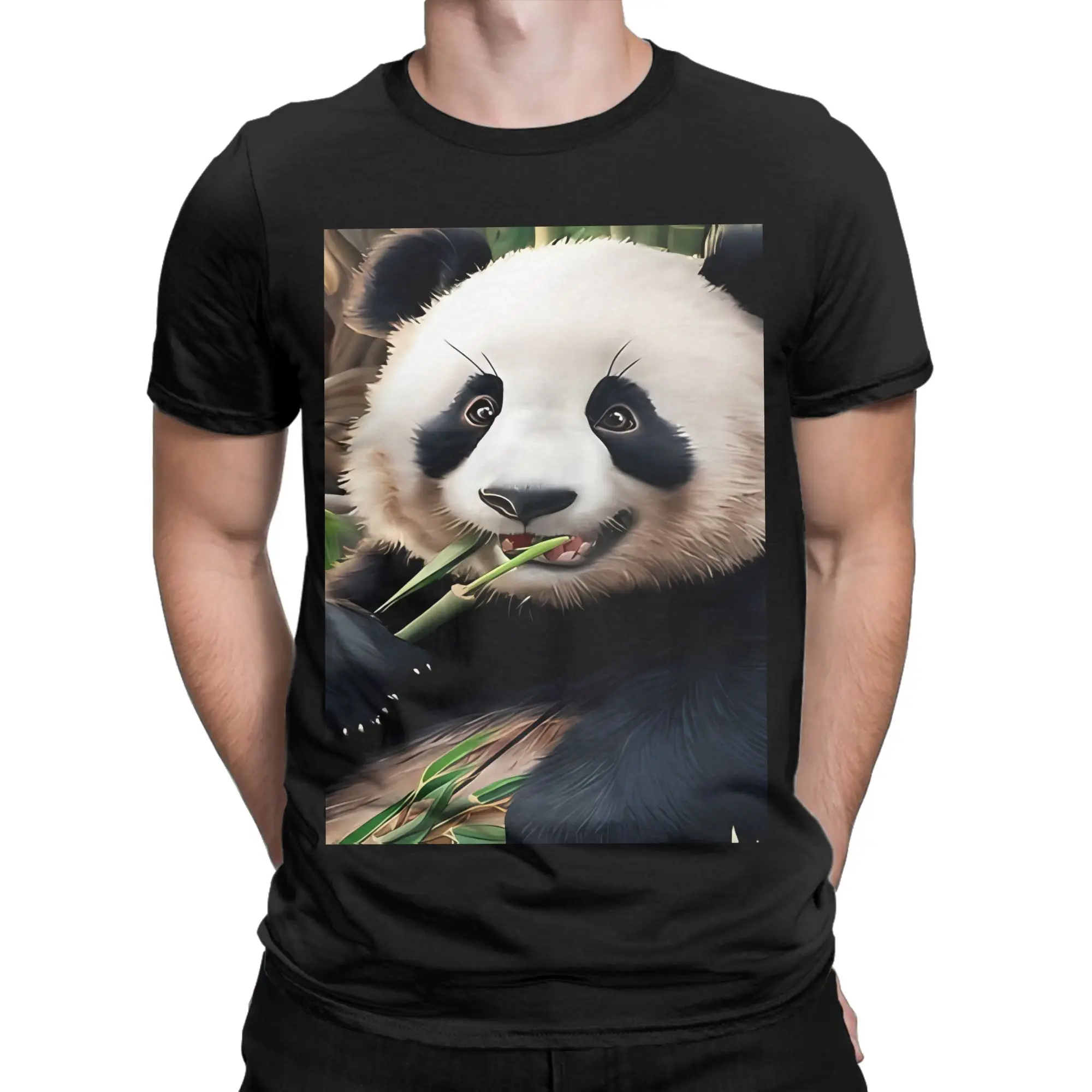 Camiseta Le Panda Gourmand Novelty 100% de algodón, camisetas con diseño de panda para hombre