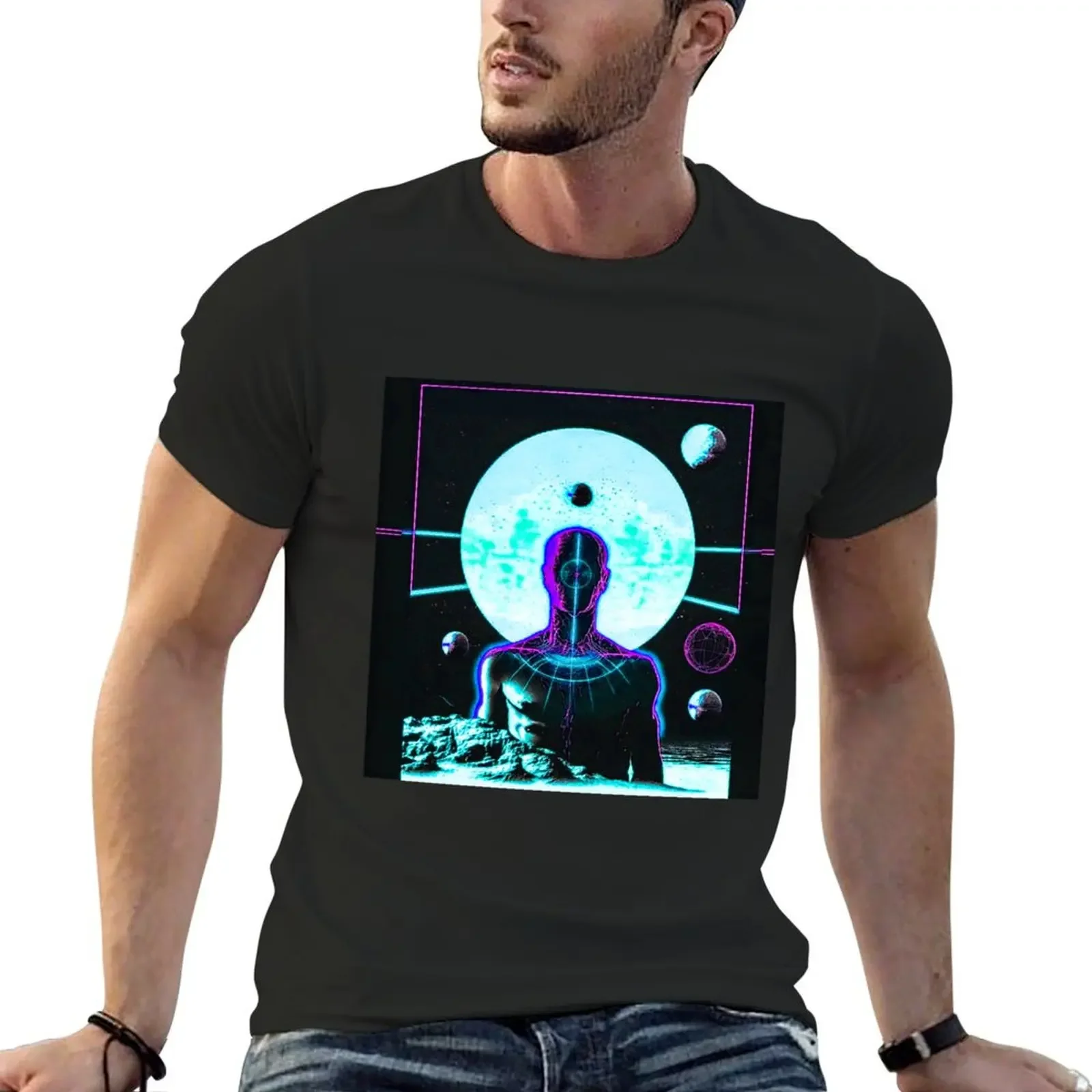 LOFI SCIFI T-Shirt hippie clothes custom t shirt oversized t shirt blue archive mens graphic t-shirts