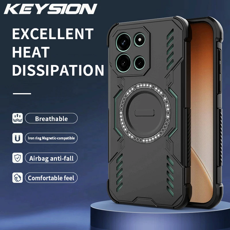 KEYSION Hohlraum-Wärmeableitungshülle für OnePlus Nord 6, weiches Silikon + PC, magnetische, kühlende, stoßfeste Handyhülle für 1+ Nord 6