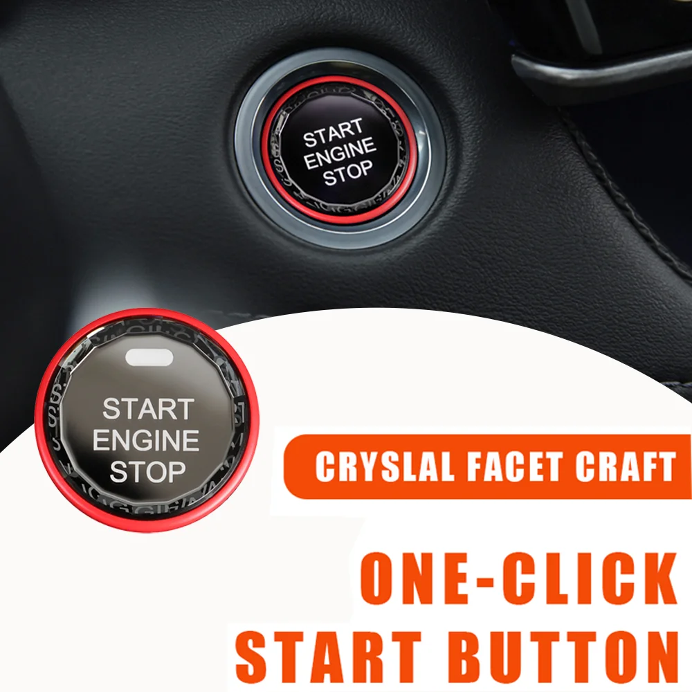 

1 Piece For Subaru ENGINE START STOP Car Lnterior Crys Engine Button One Button Lgnition Key Trim Switch Button Cover Auto Parts