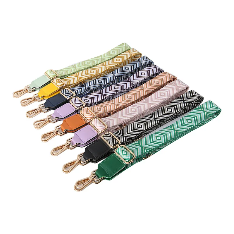 Geometric Pattern Shoulder Strap Women's Bag Single Shoulder Oblique Span Bag Strap Adjustable Replacement Long Shoulder Strap