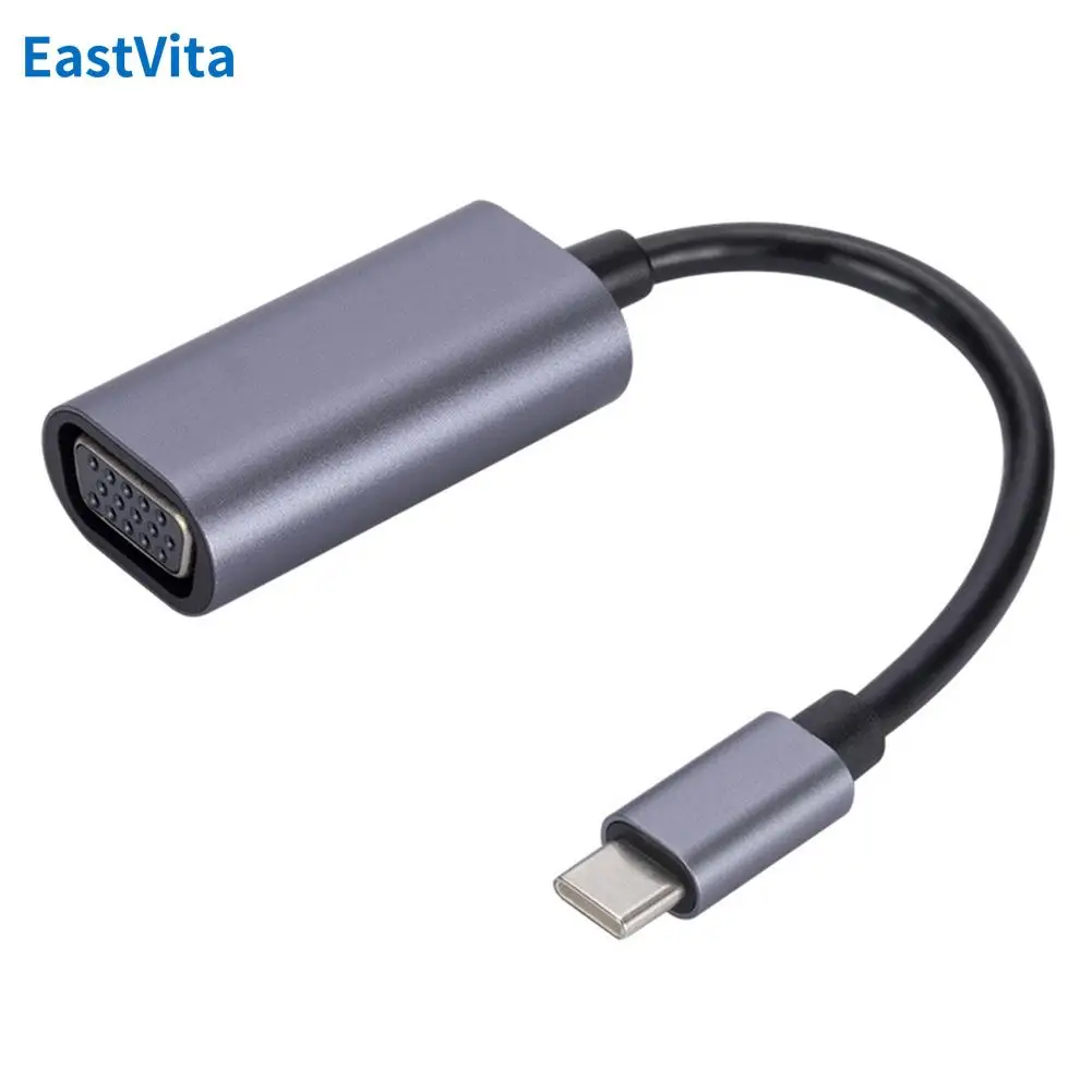 USB C에서 VGA 오디오 케이블 어댑터, C 타입에서 VGA 변환기 어댑터 케이블, TV 모니터 프로젝터 프로젝션 스크린 재생용