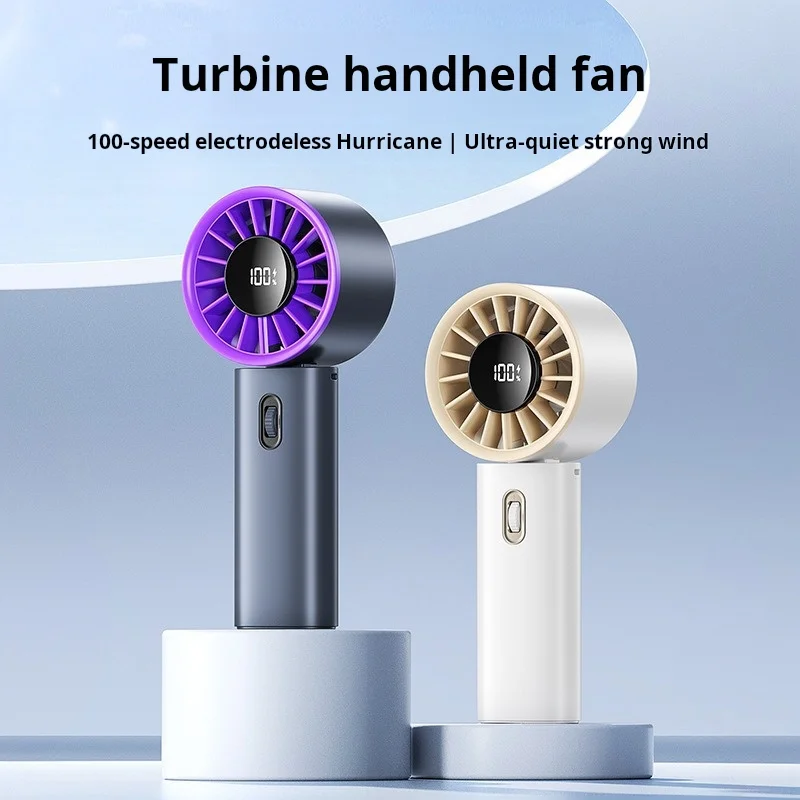 

Foldable High-Speed Fan with Metal Hook 100 Stepless Speed Levels 5000mAh Battery LED Battery Indicator Portable and Adjustable