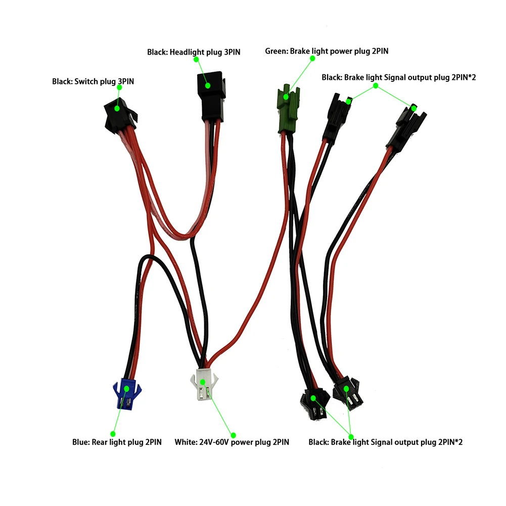 For XT60 Connector Cable For Electric Bicycle Light Set Power Supply With Headlight And Brake Light Adapter For E Bikes