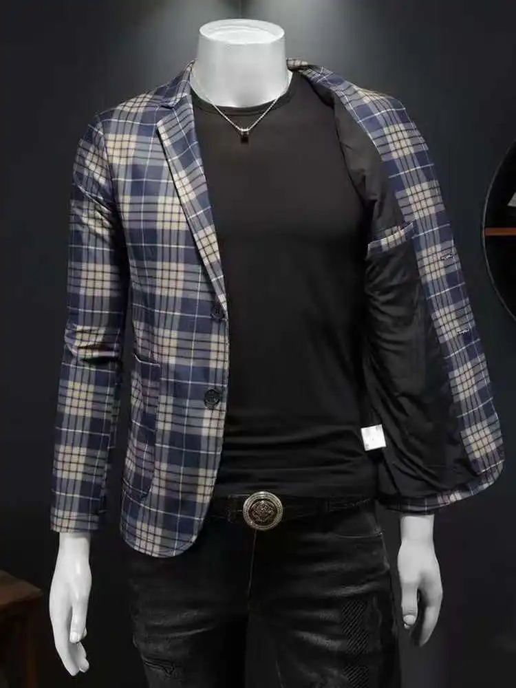 

Men's Faion Slim Fit Tailored Suit Jaet Autumn New Sle Lightweight Luxury Trendy Korean Version Haome Top irt