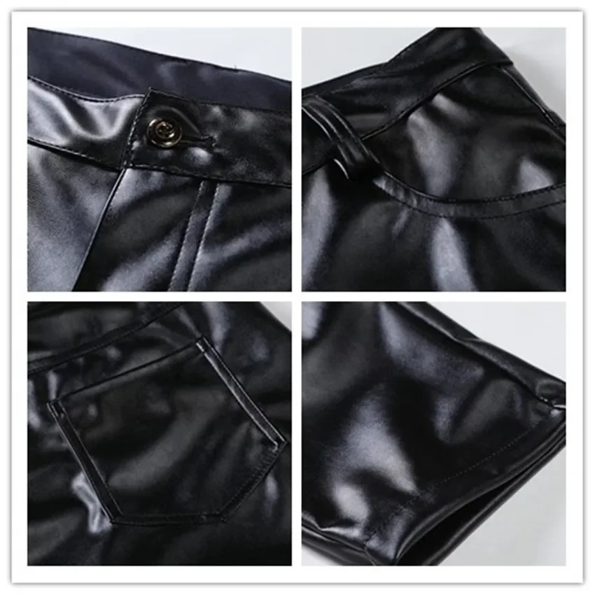 PU หนังกางเกงผู้ชาย Homme เซ็กซี่ 5XL Steampunk Vintage Hip Hop Pantalon Cuero De Hombre เครื่องแต่งกายใหม่ Mens กางเกงหนัง