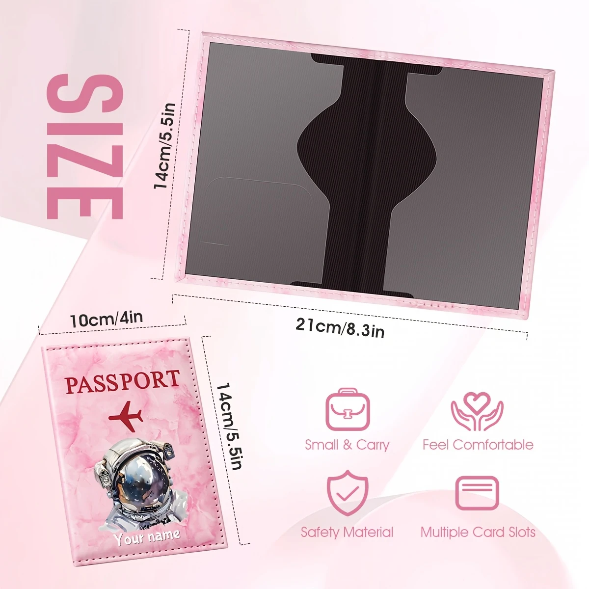 Custom Name Astronaut PU Passport Holder with Starry Sky & Helmet, Travel Wallet Suitable for Passports, Boarding Passes