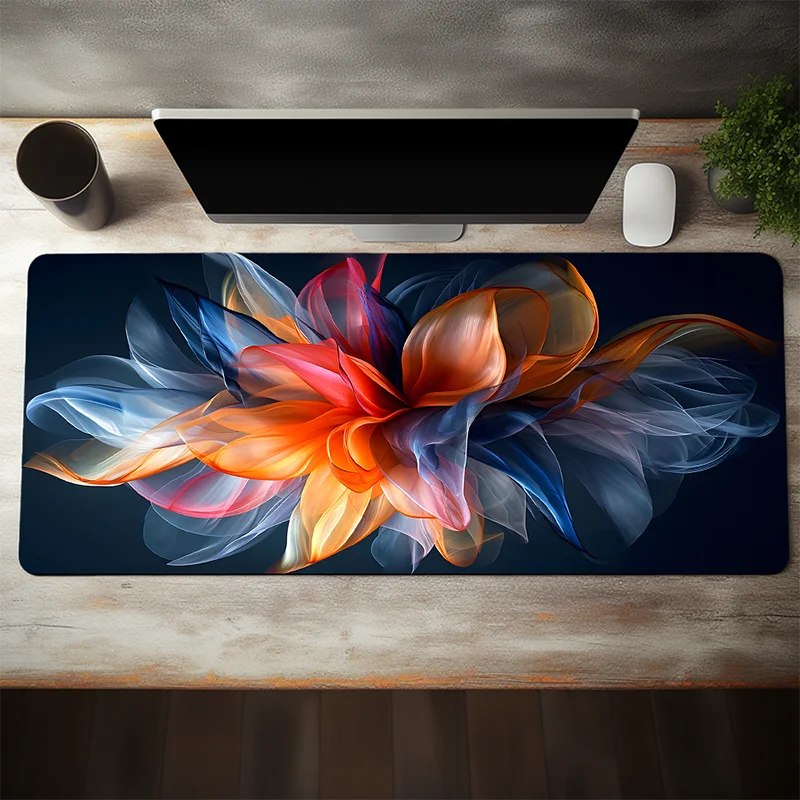 Colourful Floral Aesthetic Large Gaming Mouse Pad Advanced E-Sports Office Desk Mat Keyboard Pad Non-Slip Computer Mouse Mat