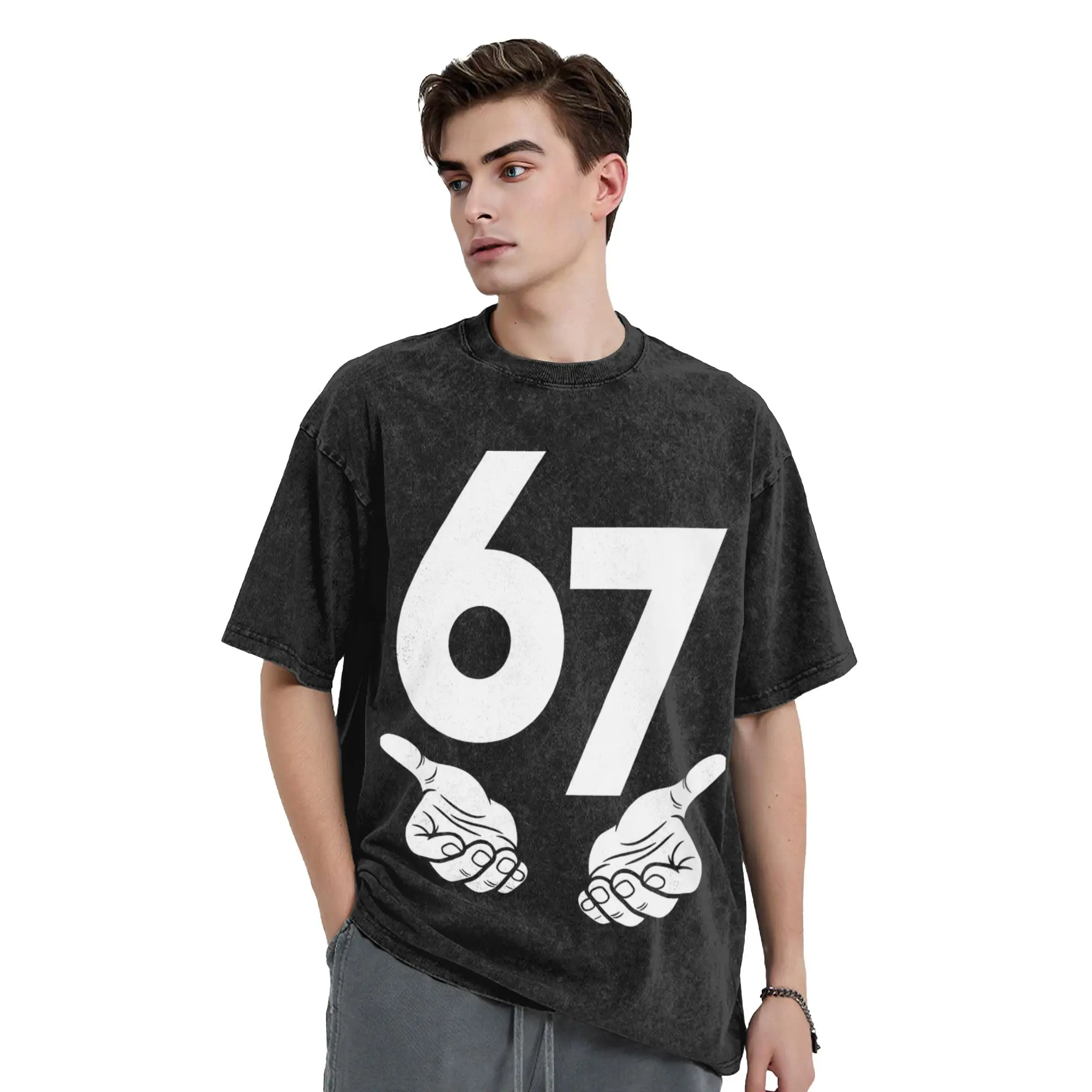 

6 7 Christmas Six Seven Meme T Shirt Hip Hop Washed 100% Cotton Street T-Shirts Retro Men Women Streetwear Summer Tee Shirt
