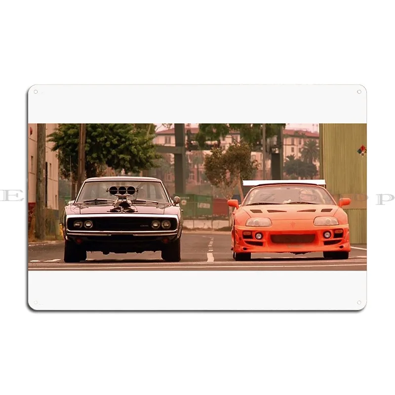 The Fast And The Furious Last Race Metal Sign Bar Cave Wall Decor Wall Mural Cinema Create Tin Sign Poster