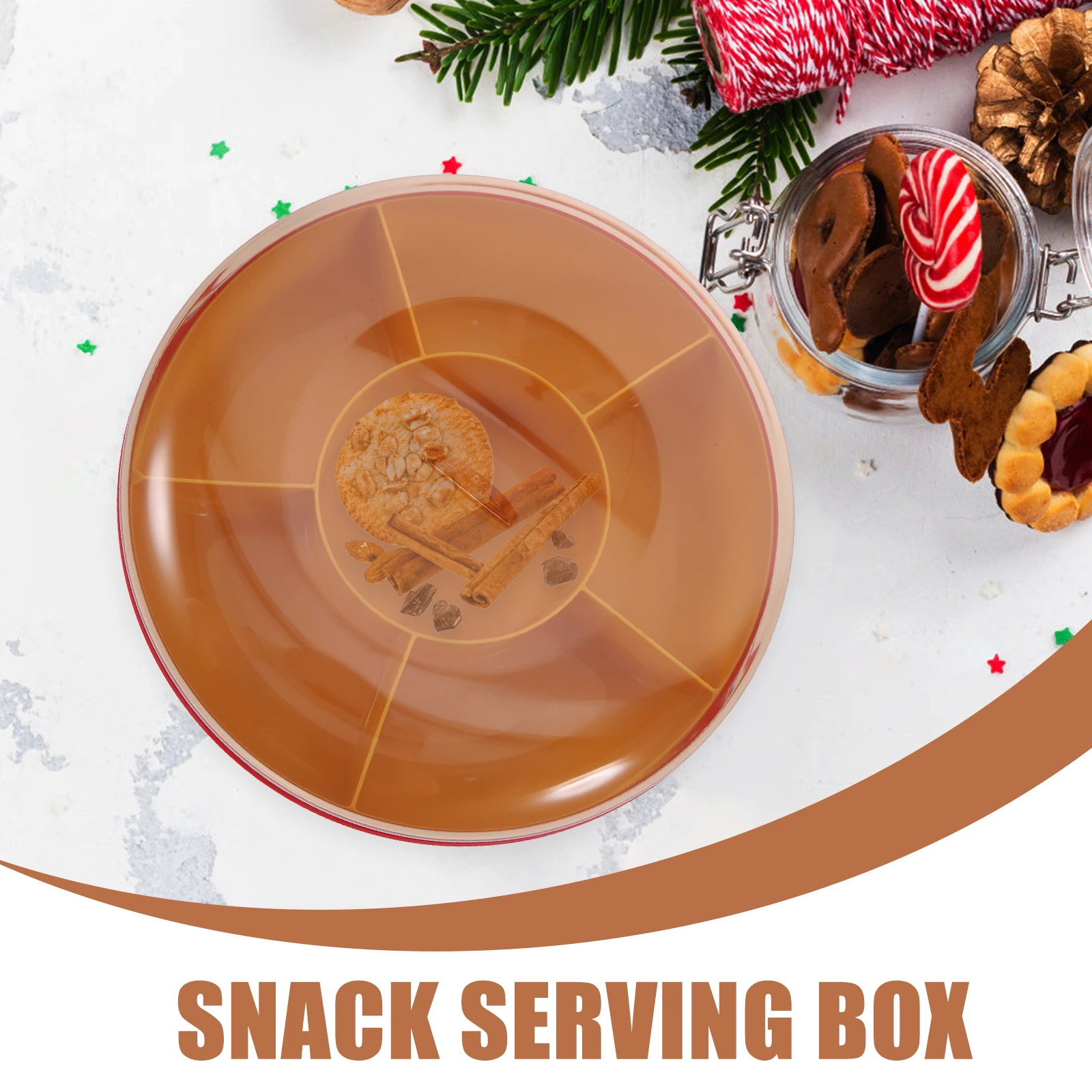 

Creative Compartment Snack Box Pp Material Food Storage Container For Nuts Candies Dried Fruits Easy Carry Lid Household