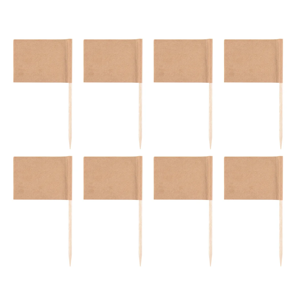 New 200 Pack Blank Toothpick Flags Kraft Paper Flag Picks Cheese Markers for Cupcake, Food, Fruit, Decorations