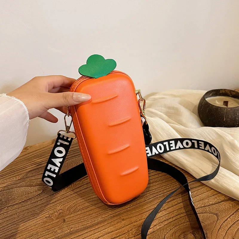 

Creative and Quirky Box Bag Instagram Style Cool Crossbody Bag Mobile Phone Bag Carrot Shaped Backpack