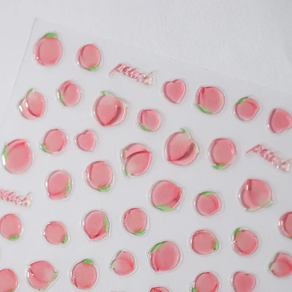 

Fresh Sweet Fruits Strawberry Cherry Bowknot Love Heart Lemon 5D Nail Art Stickers Self Adhesive Decorations Nail Manicure Decal