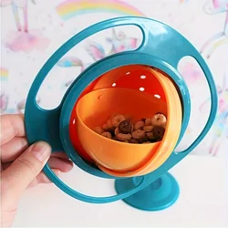 1pc Magic Gyro Bowl Outdoor Splash Proof Bowl With Lid Plastic Creative Plate Practice Feeding Bowl Universal Gyro Bowl Gyro Bow