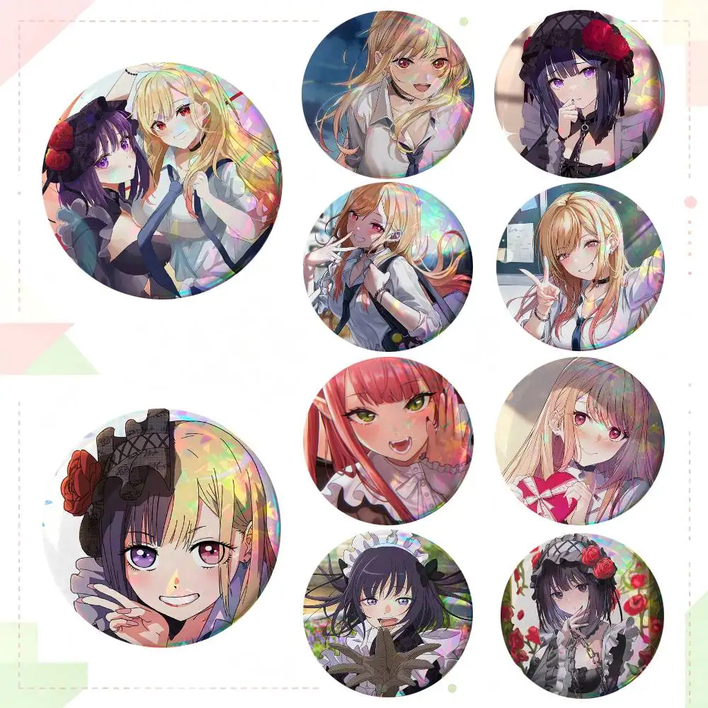 My Dress-Up Darling Anime Round Badge Creative Brooch Clothing Backpack Accessories Lapel Pin