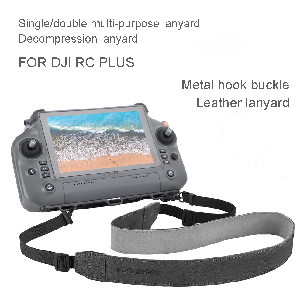 For DJI RC Plus with Screen, Remote Control Leather Lanyard, Warp and Weft M30 Shoulder Strap, No-remove Sling