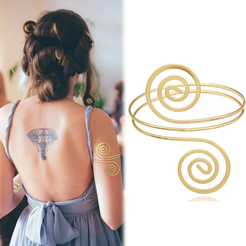 Egypt Cleopatra Swirl Snake Arm Cuff Bracelets Armlet Armband Big Wide Bangle For Women Men Jewelry Pulseiras Accessories Gifts