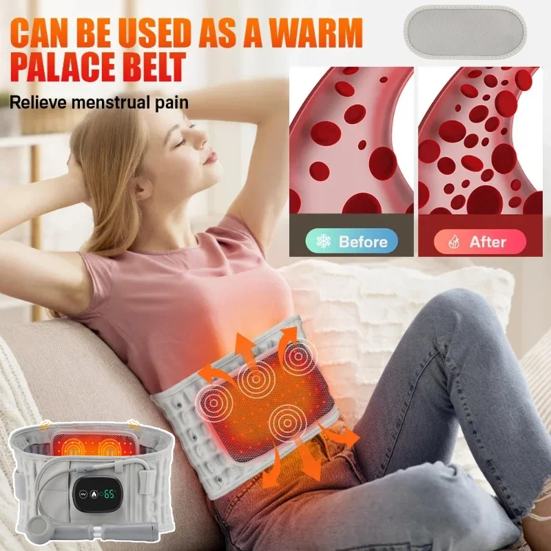 

Электрический надувной поясничный массажер, 3 уровня регулировки температуры, эргономичный, интеллектуальный красный свет, расслабление мышц