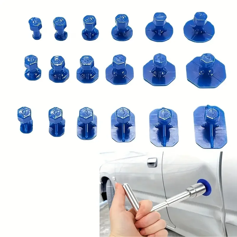 

18pcs Universal Car Paintless Hail Pit Tabs Suction Cup Dent Repair Kit Car Accessor Car Dent Repair T-Bar Puller Removal Tools