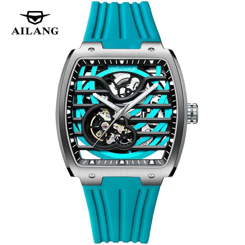 

AILANG Роскошные механические часы с турбийоном для мужчин, водонепроницаемые светящиеся модные автоматические полые часы, мужские часы Relogio Masculino