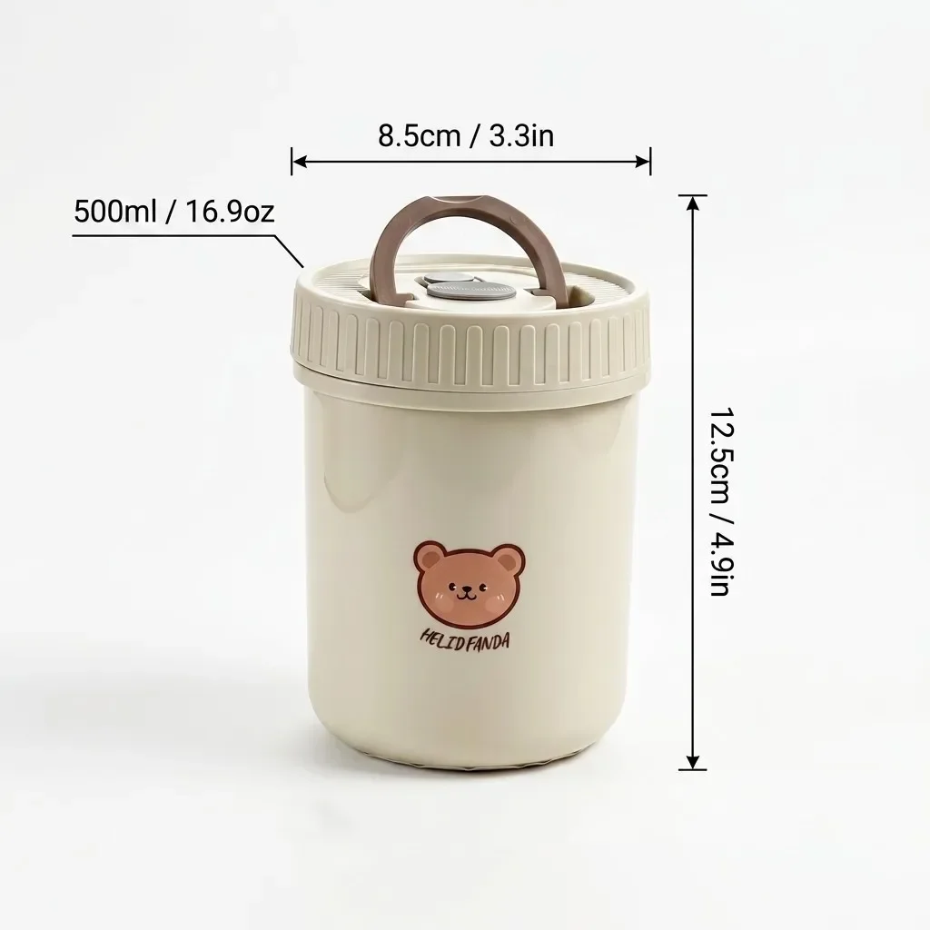 Magnetronbestendige lunchbox van 304 roestvrij staal, thermische voedselcontainer voor warme maaltijden, geïsoleerde bentobox met handvat, geschikt voor kinderen op school.