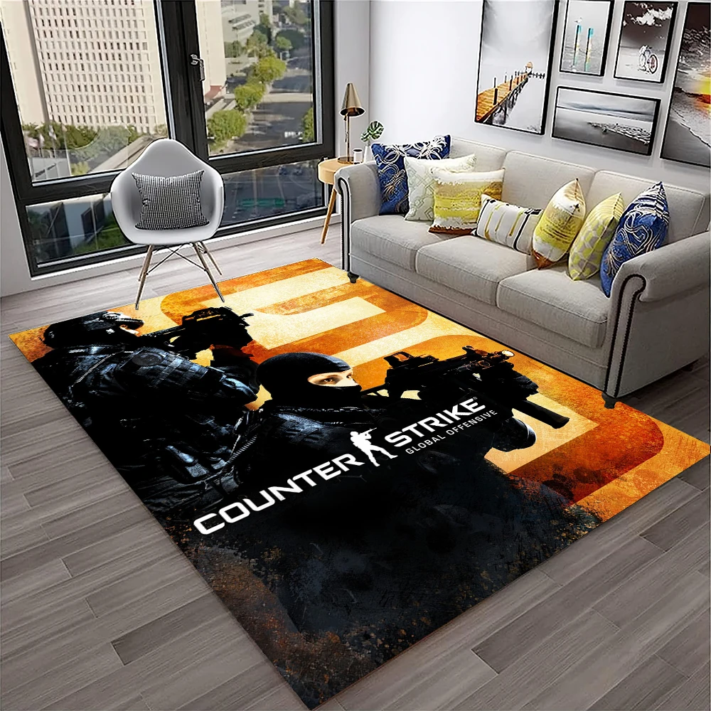 CS GO,Counter Strike Game Gamer 3D Carpet Rug for Home Living Room Bedroom Sofa Doormat Decor,kids Area Rug Non-slip Floor Mat