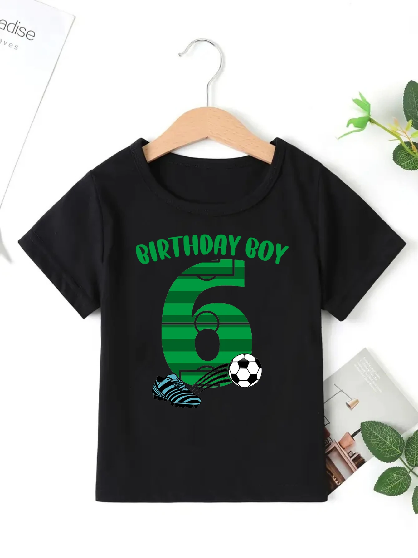

6th/7th Soccer Birthday Boy Graphic Printed T Shirt Boys/Girls Just A Boys Who Loves Football The Best Birthday Gift Shirt