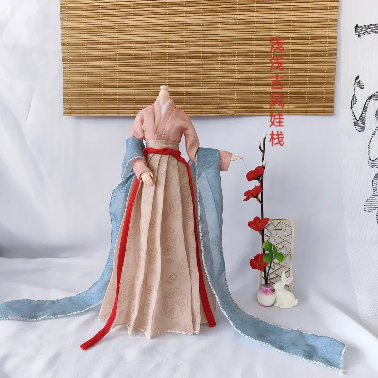 customize 1/6 Scale Female Song Dynasty Hanfu Chinese Ancient Clothes Model Fit 30cm BJD Soldier Action Figure Body Dolls