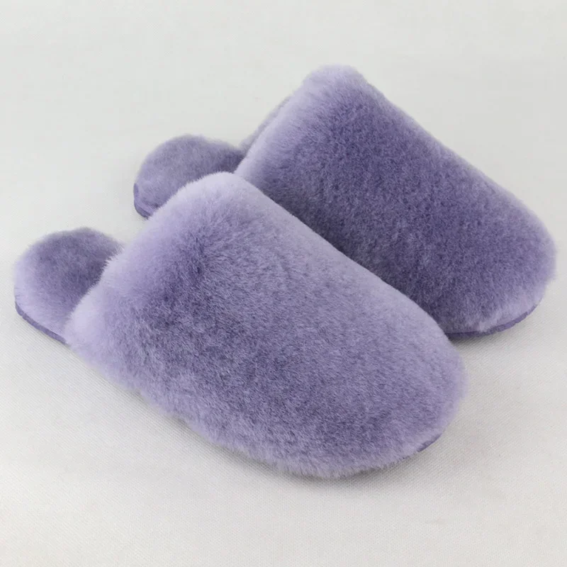 Fashion natural Fur slippers shoes Women indoor floor slippers home shoes warm thick wool slippers winter shoes lady shoes