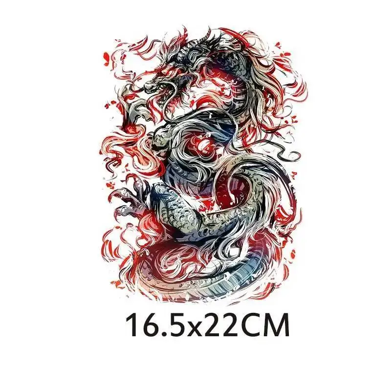 Fine Punk Dragon Pterodactyl Iron On Patches For DIY Heat Transfer Clothes T-shirt Thermal Transfer Stickers Decor Printing