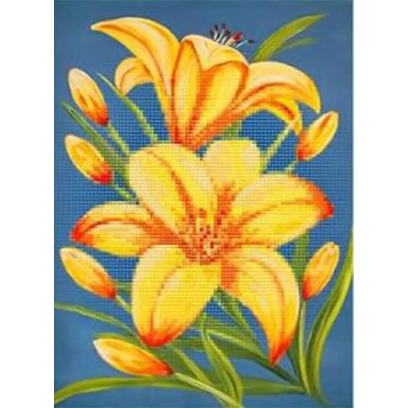 AB Diamond Diamond Painting Yellow Lilies Embroidery Kit Wall Decoration Hanging Painting