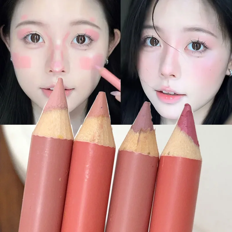 Dauerhafte rosa nackte Rouge-Creme, Doppelkopf, mattierter Rouge-Stift, Gesichtsaufhellung, natürlicher Umriss, Sculpt-Stick, Gel-Make-up-Kosmetik