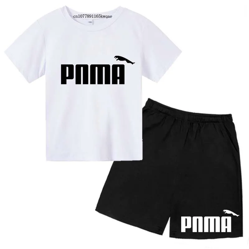 Kids Summer Fashion Sweat-wicking T-shirts+Pants 2pcs Sporty Suits 2-13 Years Boys Girls Casual Outfits Sets Children Clothes