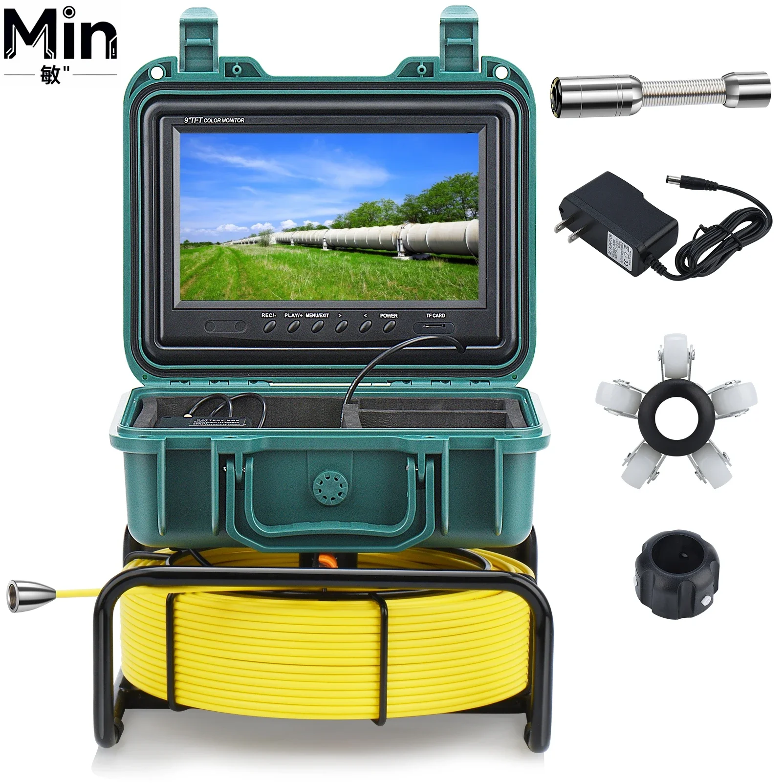 IP68 Waterproof Underwater Industrial 23mm Lens 50M 1080P WIFI Sewer Drain Detector 16GB DVR & Keyboard