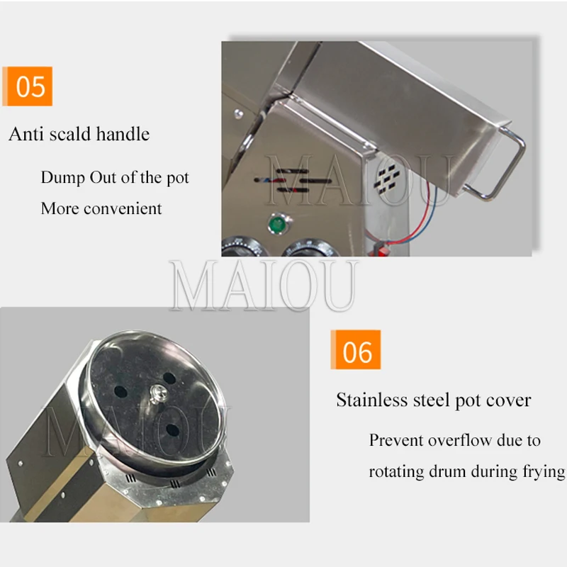 Nut Roaster Industrial Fried Sunflower Seeds Peanut Cashew Nut Chestnut Roasting Processing Machine