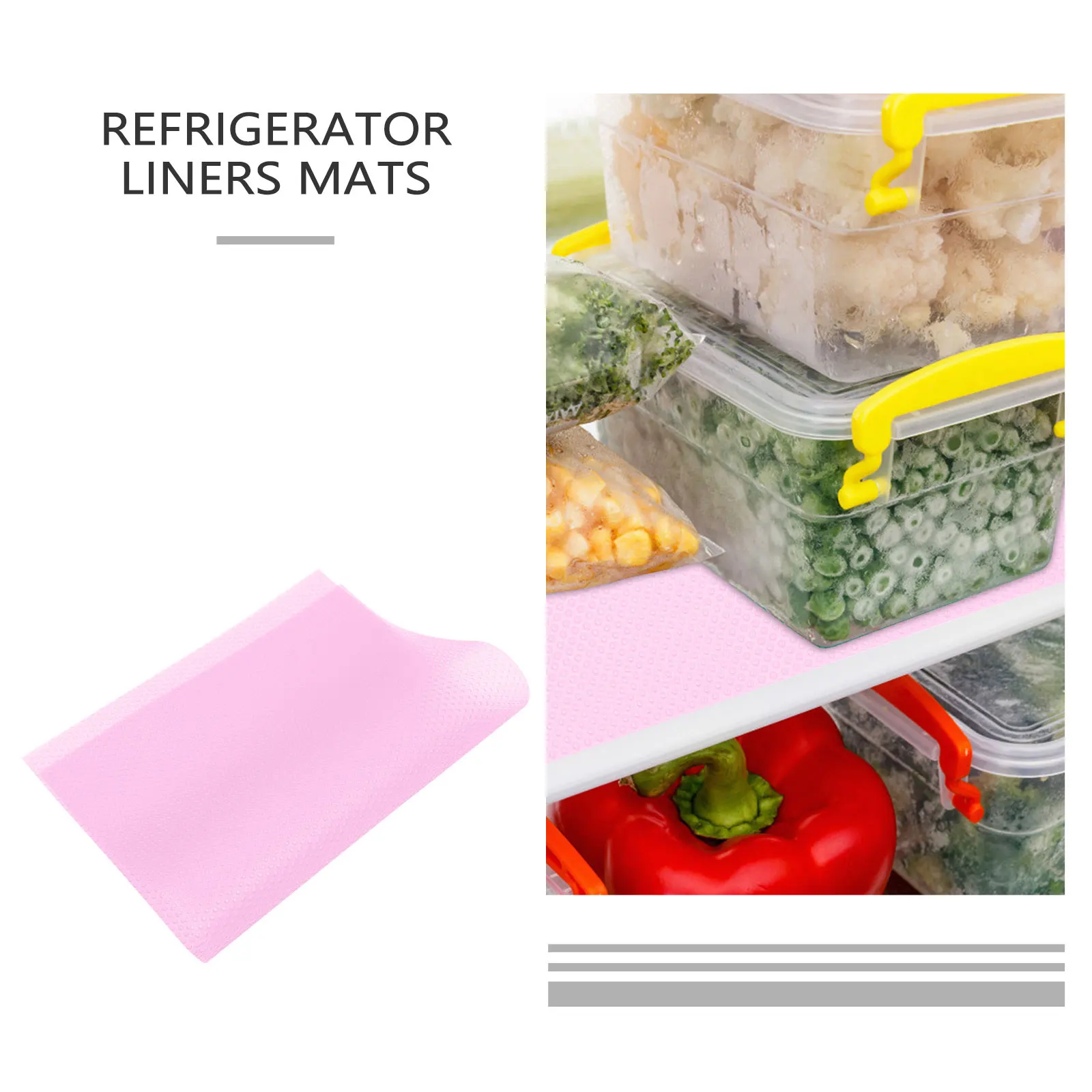 

8 Pcs Refrigerator Non slip Mats Fridge Shelf Liners Pink Washable Waterproof Oil proof Heat Resistant EVA Drawer Stain
