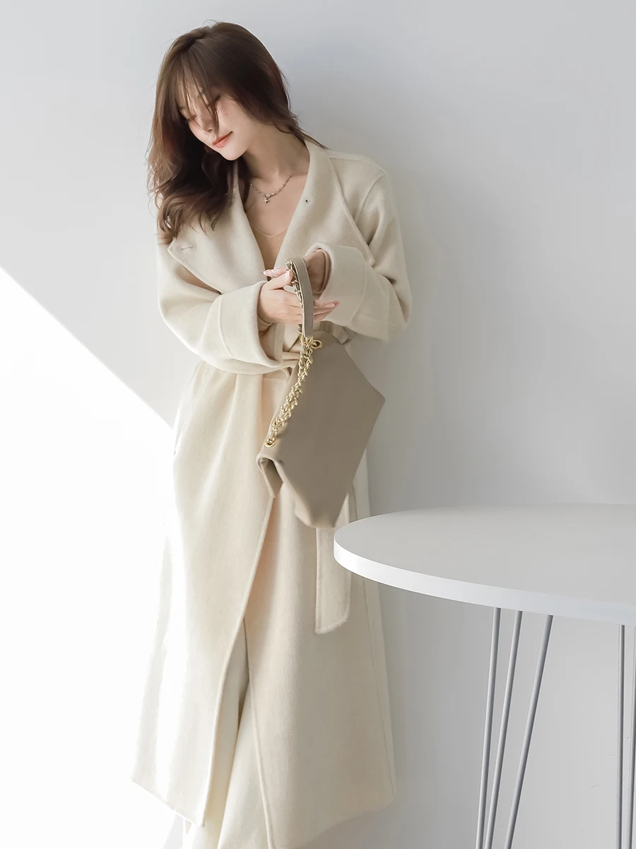 

Двустороннее шерстяное пальто Camere MZOMXO, женский утягивающий костюм средней длины с воротником-стойкой, Long Sve Commute Faion