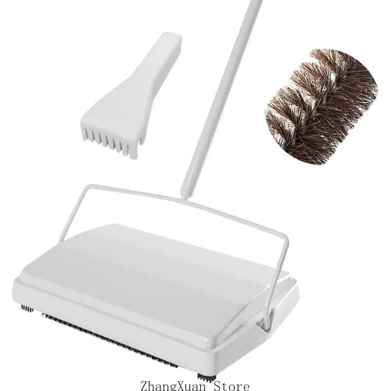 Carpet Sweeper Cleaning Tool with Bottom Brushes for Routine Debris Pickup Without Connecting to Power For Household Use 3XUF