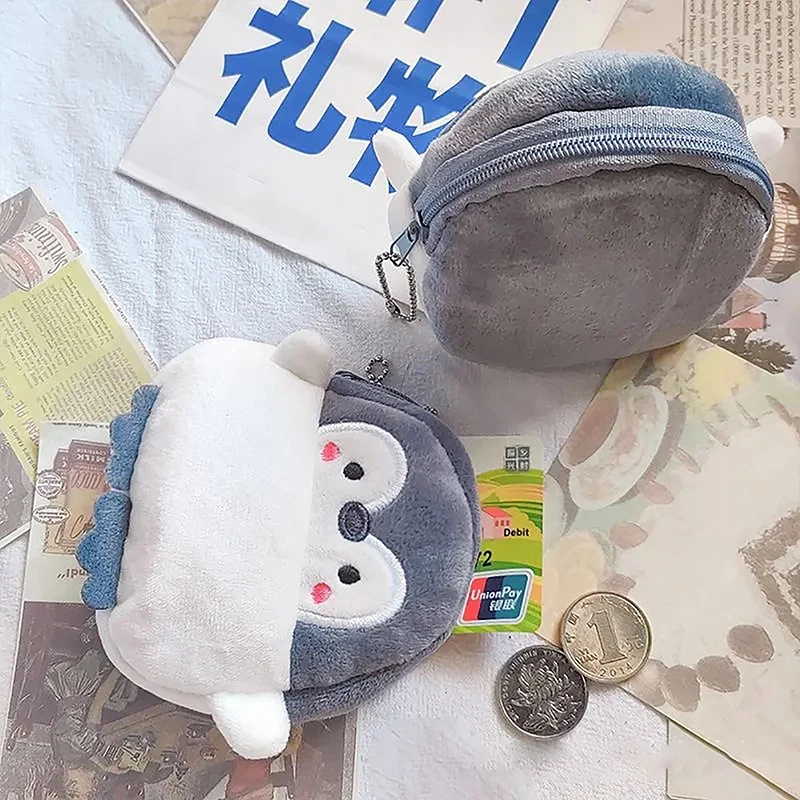 New Kawaii Anime Plush Penguin Coin Purses Men Women Korean Fashion Mini Cute Zipper Coin Wallet Boy Girl Bag Free Shipping 2023