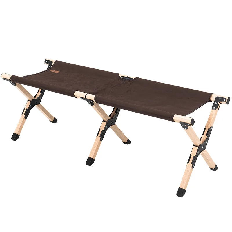 

Marching stool outdoor camping folding double camping wood grain aluminum alloy folding stool NX20665046