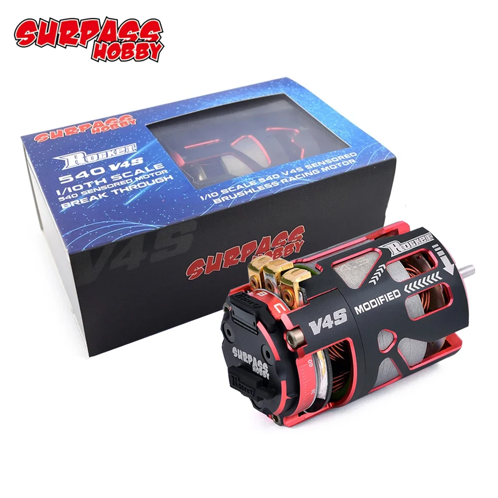 

Surpass Hobby Rocket 540 V4S 2-Pole Sensored Brushless Motor 3.175mm Shaft For F1, 1/12, 1/10 Off-road Drift and Electric Car