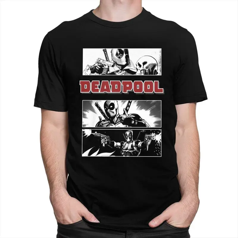 Deadpool Poet Boxes T Shirt for Men Soft Cotton Tshirt Graphic Tee Tops Short Sleeve T-shirts Loose Fit Clothing Merch