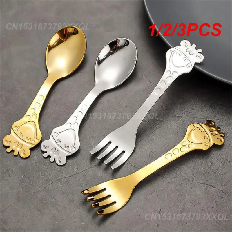 1/2/3PCS Spoon Interesting Design Gold Deer-shaped Fruit Fork Dessert Spoon Birthday Gifts For Children Highest Evaluation