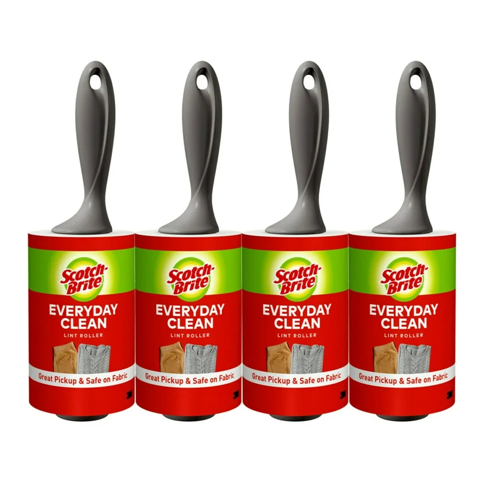 Lint Roller 95 Sheets Ergonomic Handle Quick Pick-Up Clothes Pet Hair Furniture Easy-Tear Adhesive Sheets Everyday Use