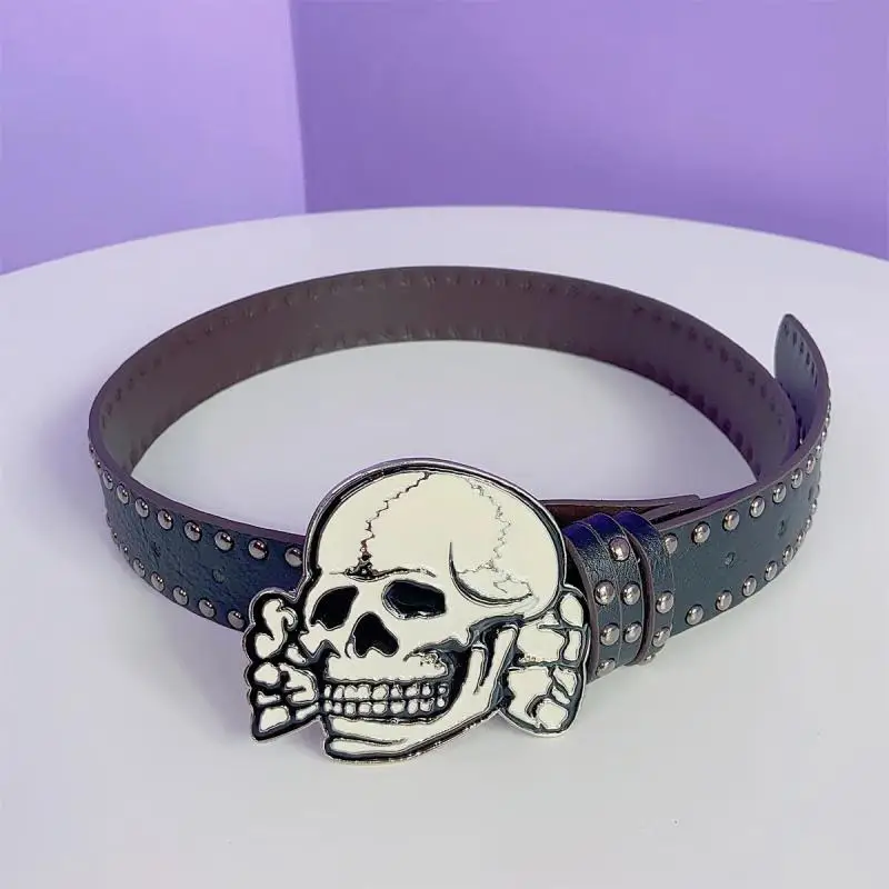 

1Pc Exaggerated Ins Harajuku Y2K Fashion Belt European American Street Style Women Belt Creative Skull Guitar Shape Belt