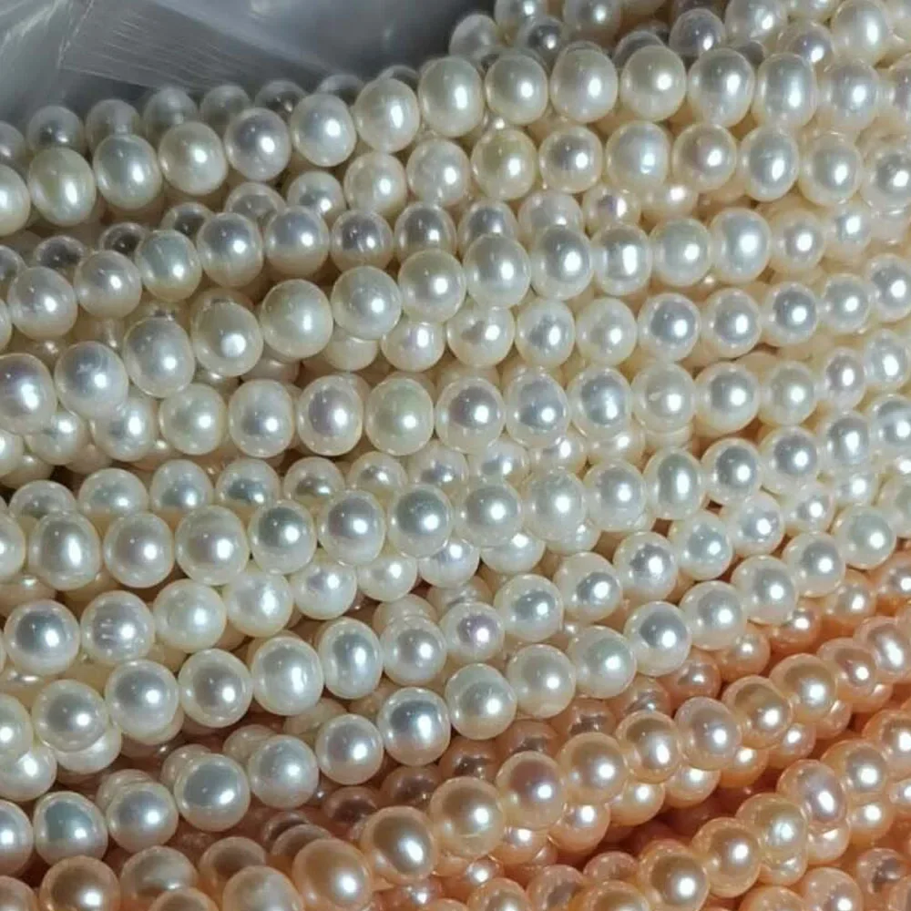 3-4mm AAA High Quality Near-round Natural Freshwater Pearl Loose Beads for Jewelry Making DIY Necklace Bracelet Accessories 36cm