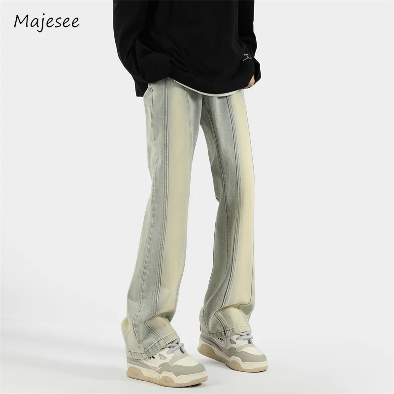 

Straight Jeans Men Simple Korean Fashion High Street All-match Teens Couples Streetwear Mopping Youthful Vitality Trendy Chic